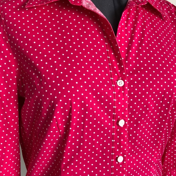 Kim Rogers pink polka dot button down shirt - Picture 2 of 3
